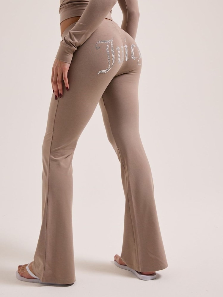 Juicy Couture Brown Apollo Diamante Jersey Low Rise Joggers - Image 2 of 4