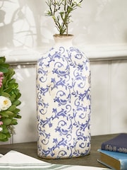 Dibor Blue Botanical Bottle Vase - Image 1 of 4