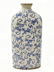 Dibor Blue Botanical Bottle Vase - Image 2 of 4