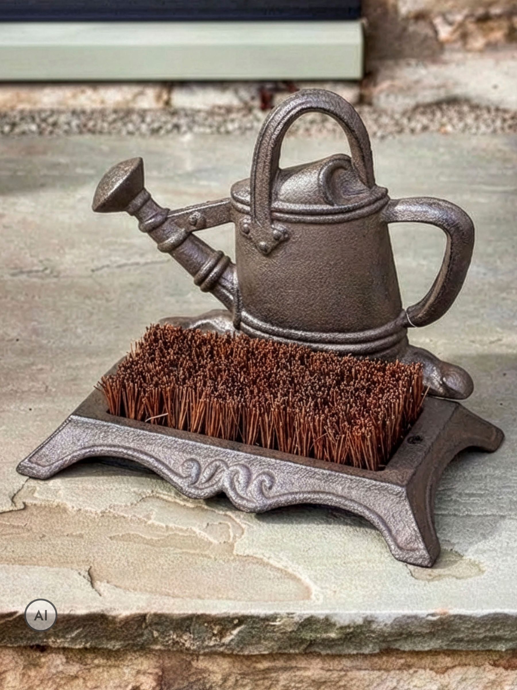 Dibor Unisex Grey Brown Watering Can Boot Brush