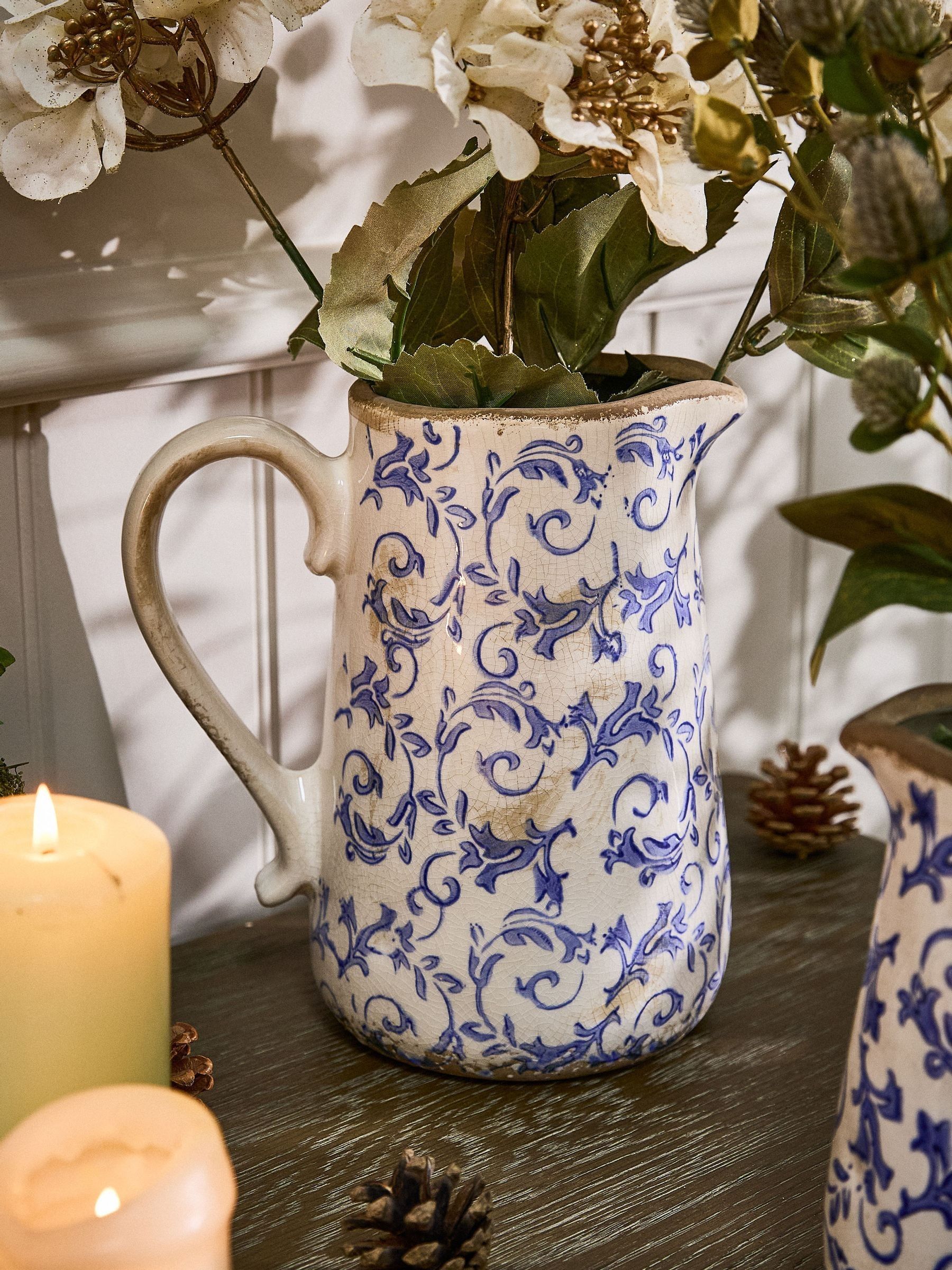 Dibor Unisex Blue Botanical Pitcher Large Jug
