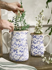 Dibor Blue Botanical Pitcher Jug - Image 6 of 6