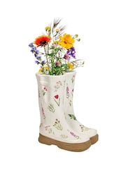 Dibor White Welly Boot Planter - Image 2 of 6