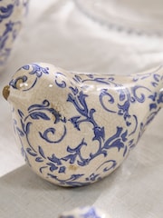 Dibor Blue Botanical Bird Ornaments - Image 3 of 6