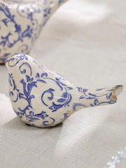 Dibor Blue Botanical Bird Ornaments - Image 4 of 6