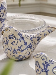 Dibor Blue Botanical Bird Ornaments - Image 5 of 6