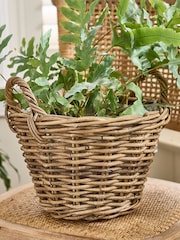 Dibor Brown Lined Basket with Handles - Image 1 of 5