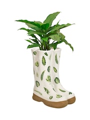 Dibor White Welly Boot Planter - Image 2 of 5