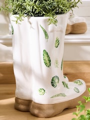 Dibor White Welly Boot Planter - Image 3 of 5