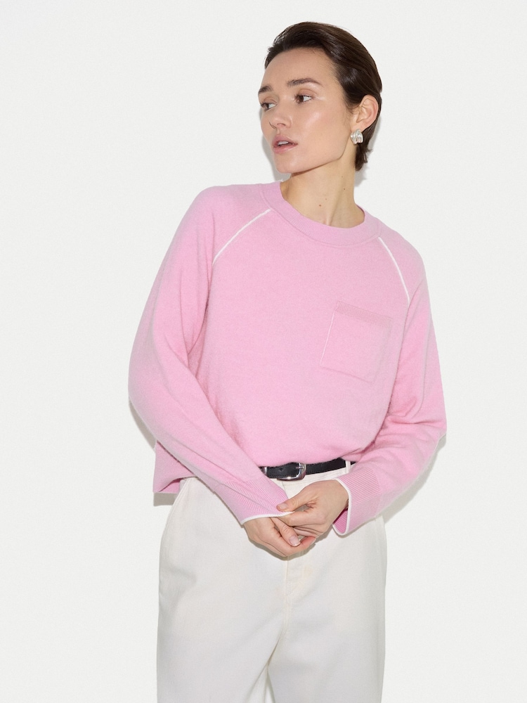 Jigsaw Pink Double Face Seamed Jumper - Image 1 of 6 Jigsaw Pink Double Face Seamed Jumper - Image 1 of 6
