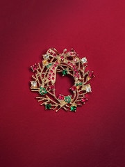 Gold Tone Wreath Brooch - Image 1 of 3