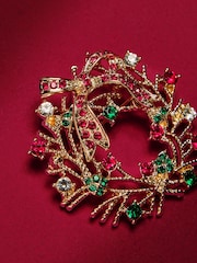 Gold Tone Wreath Brooch - Image 2 of 3