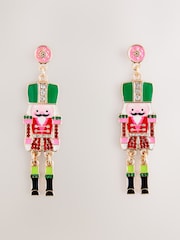 Red Christmas Nutcracker Drop Earrings - Image 1 of 3