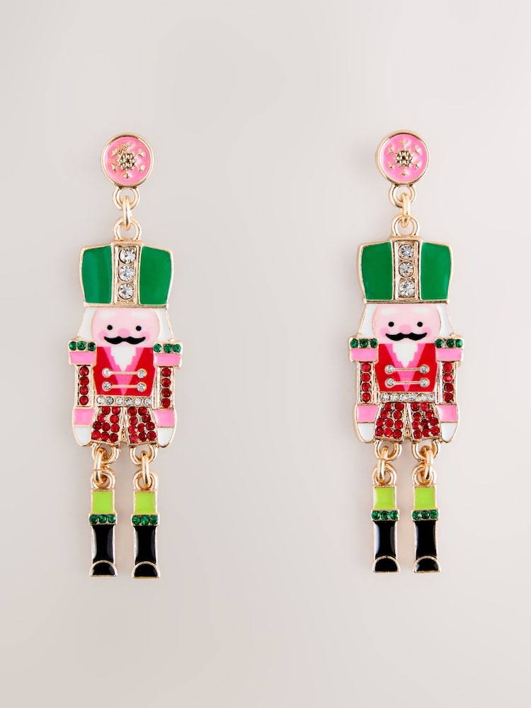 Red Christmas Nutcracker Drop Earrings - Image 1 of 3