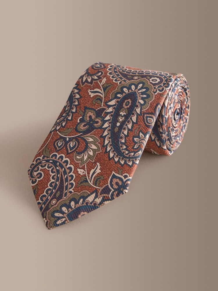 Rojo óxido - Corbata de diseño en seda italiana Signature - Imagen 1 de 3