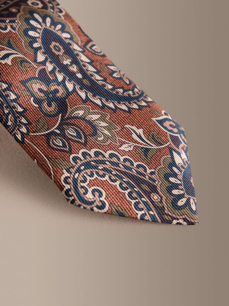Rojo óxido - Corbata de diseño en seda italiana Signature - Imagen 2 de 3