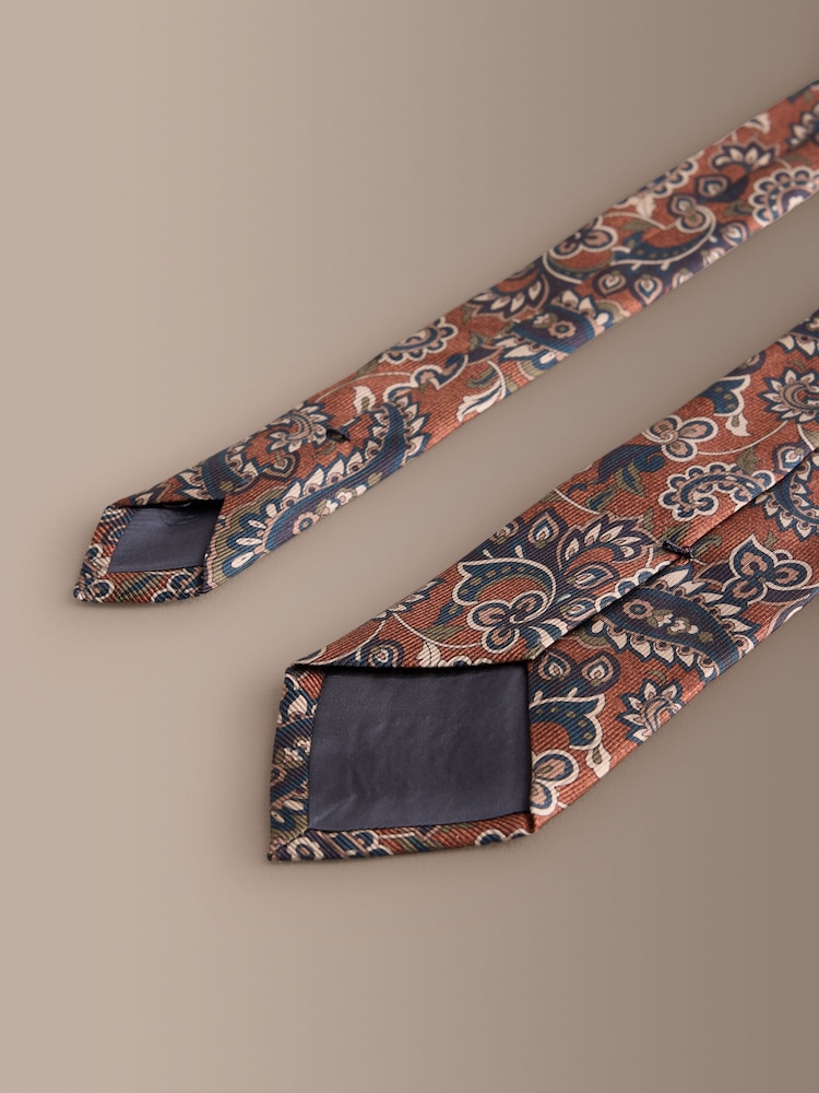 Rojo óxido - Corbata de diseño en seda italiana Signature - Imagen 3 de 3