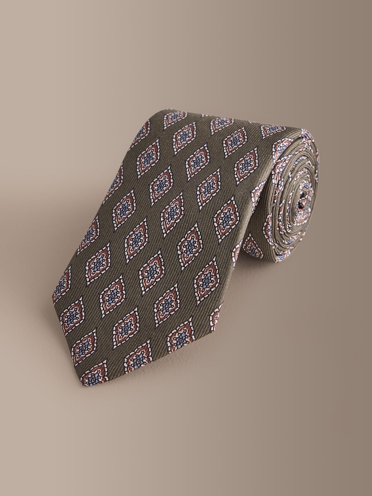 Verde - Corbata de diseño en seda italiana Signature - Imagen 1 de 3