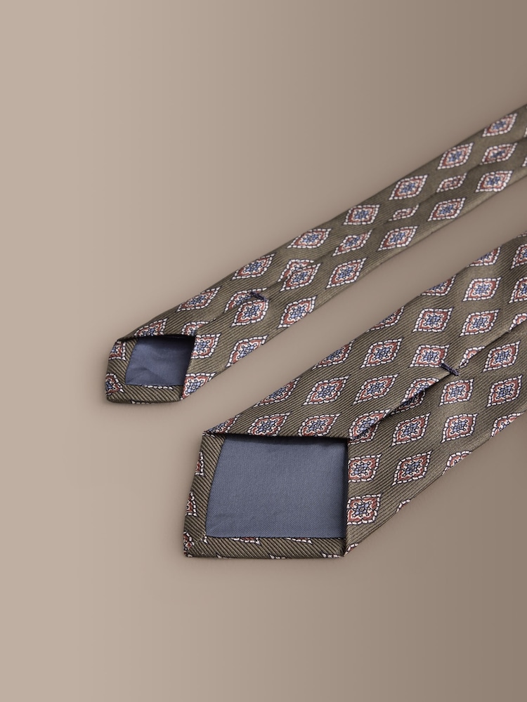 Verde - Corbata de diseño en seda italiana Signature - Imagen 3 de 3