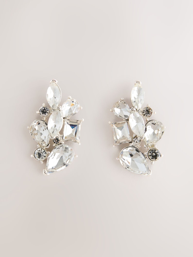 Silberfarben - Sparkle Cluster Stud Earrings - Bild 1 von 3