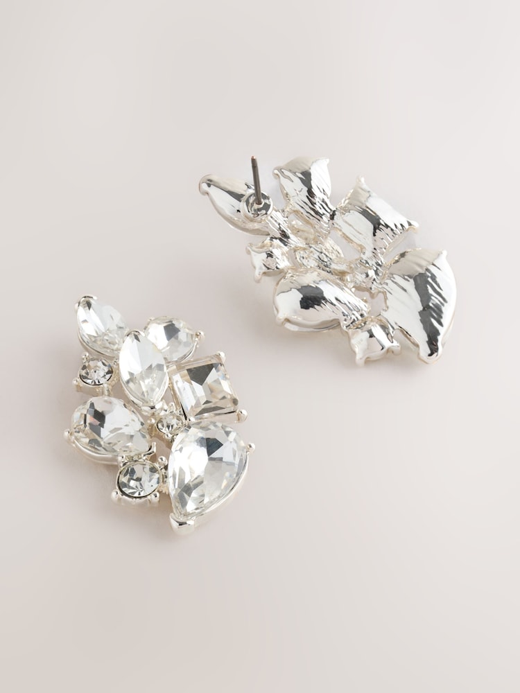 Silberfarben - Sparkle Cluster Stud Earrings - Bild 2 von 3