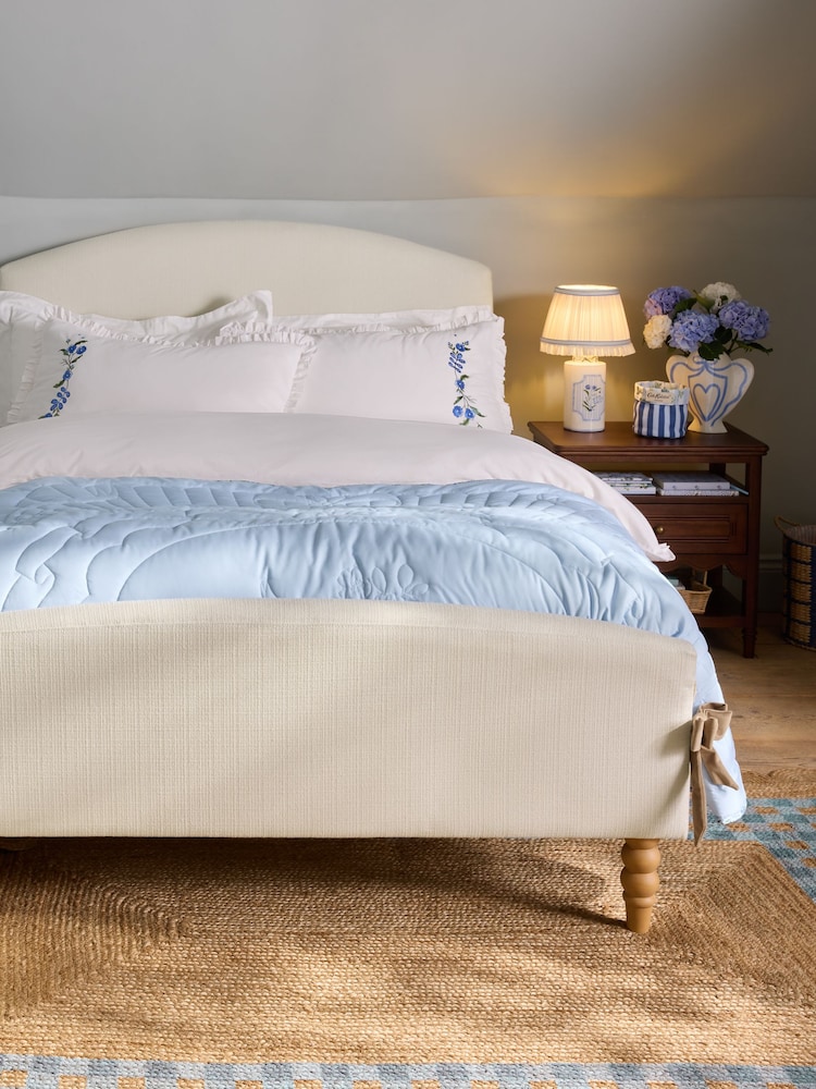 Cath Kidston Canvas Cream Chenille Bow Bed Frame - Image 2 of 5 Cath Kidston Canvas Cream Chenille Bow Bed Frame - Image 2 of 5