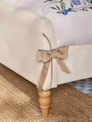 Cath Kidston Canvas Cream Chenille Bow Bed Frame - Image 3 of 5