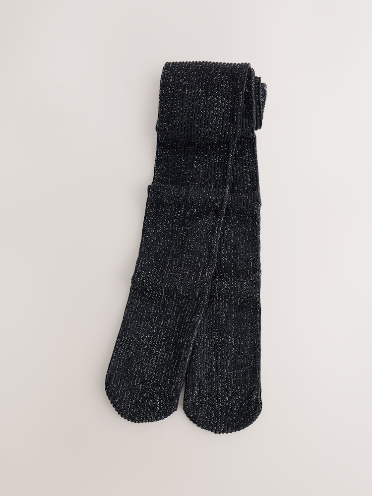 შავი - 60 Denier Sparkle Rib Tights - სურათი 1 3-დან