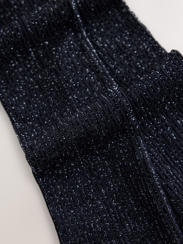 შავი - 60 Denier Sparkle Rib Tights - სურათი 2 3-დან
