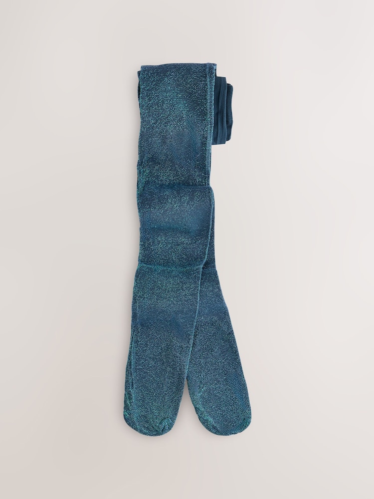 Teal Blue Sparkle Tights - Image 1 of 3