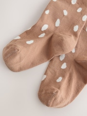 Brown Cotton Rich Deer Print Tights 1 Pack - Image 2 of 3