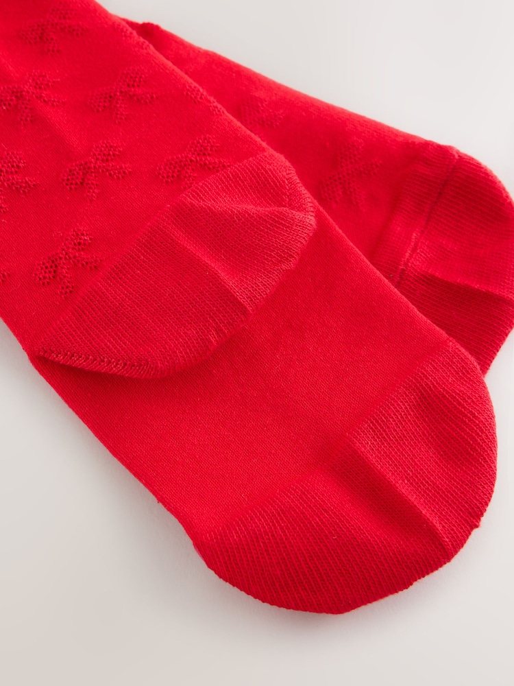 Pula - Cotton Rich Textured Bow Tights - Larawan 2 ng 3 Pula - Cotton Rich Textured Bow Tights - Larawan 2 ng 3