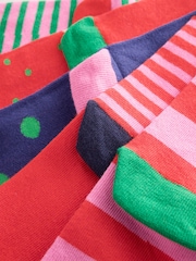 Red, Green and Blue Cotton Rich Christmas Character Ankle Socks 5 Pack - Image 3 of 3