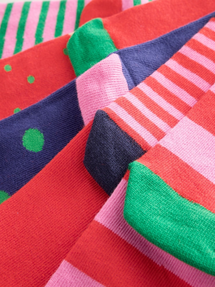 Red, Green and Blue Cotton Rich Christmas Character Ankle Socks 5 Pack - Image 3 of 3 Red, Green and Blue Cotton Rich Christmas Character Ankle Socks 5 Pack - Image 3 of 3