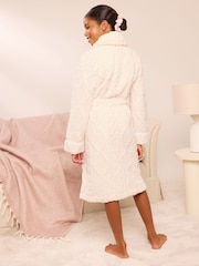 Lipsy Cream Soft Touch Shawl Collar Dressing Gown (5-16yrs) - Image 5 of 5