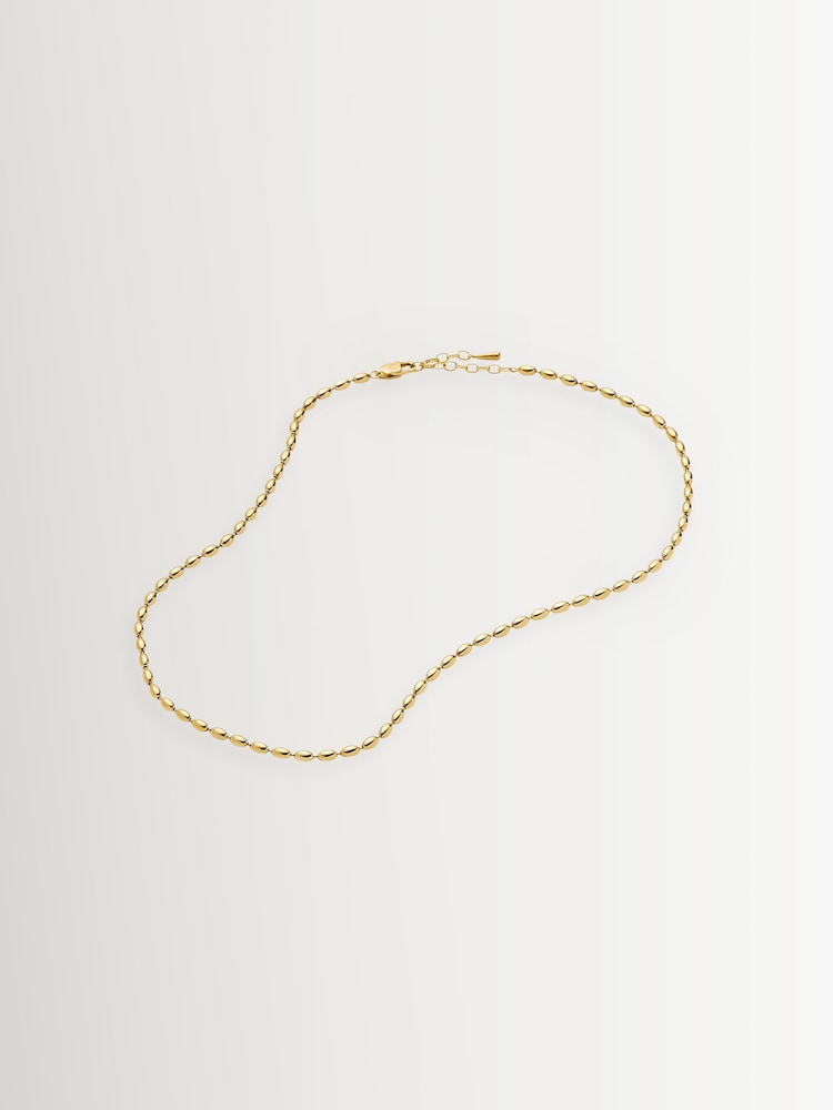 Missoma Gold Tone Molten Olive Chain Necklace - Image 2 of 3