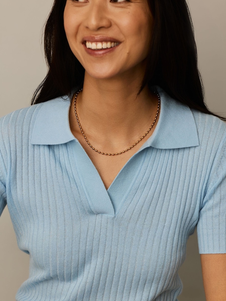 Missoma Gold Tone Molten Olive Chain Necklace - Image 5 of 5 Missoma Gold Tone Molten Olive Chain Necklace - Image 5 of 5