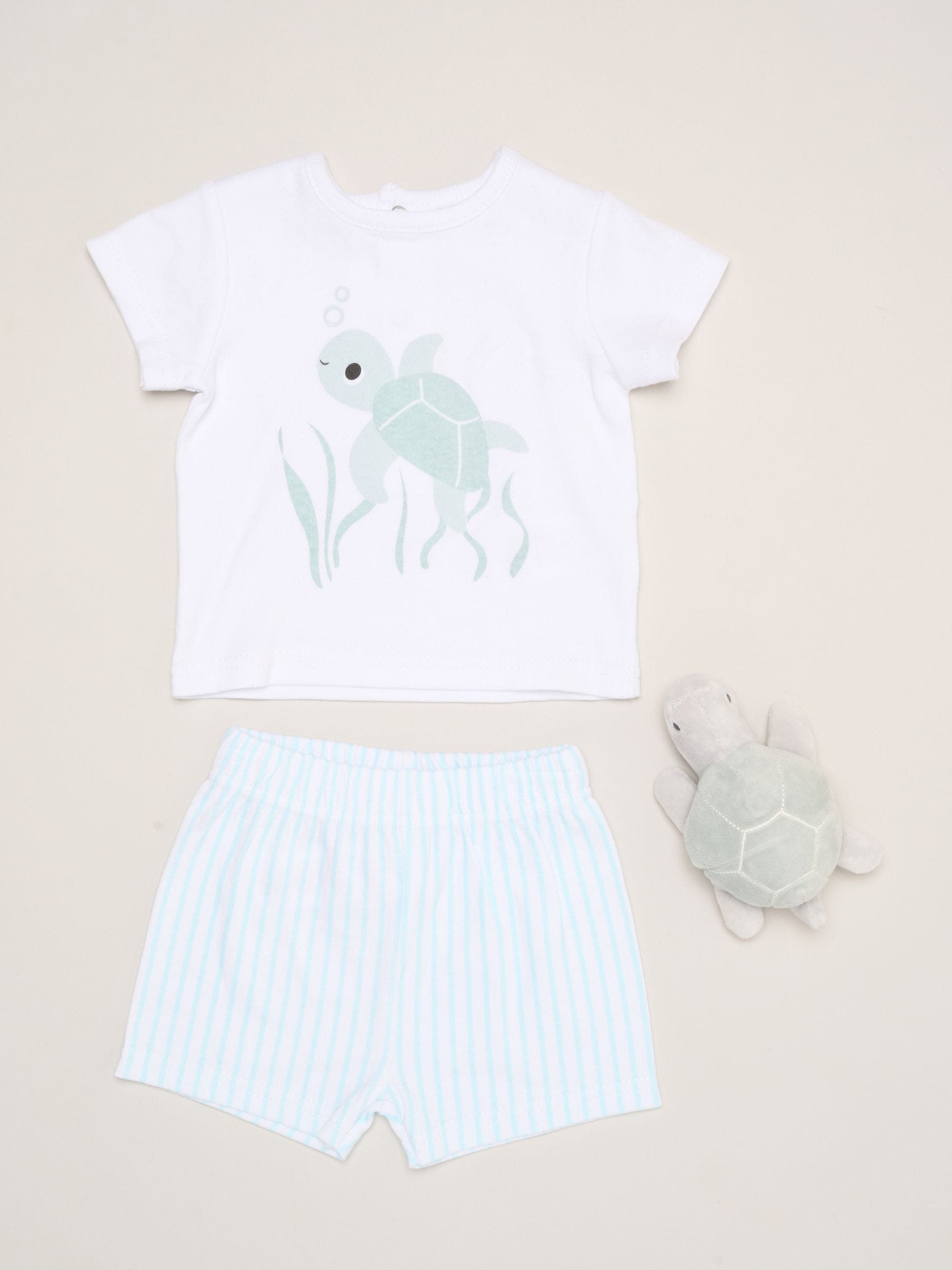 Turtle Print Kids T-Shirt, Shorts & Toy - - Image 3