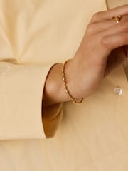 Missoma Gold Tone Molten Olive Chain Bracelet - Image 4 of 6