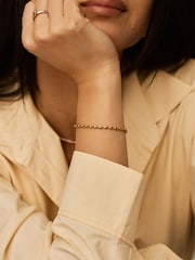 Missoma Gold Tone Molten Olive Chain Bracelet - Image 5 of 6