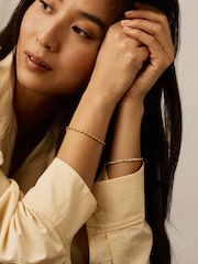 Missoma Gold Tone Molten Olive Chain Bracelet - Image 6 of 6