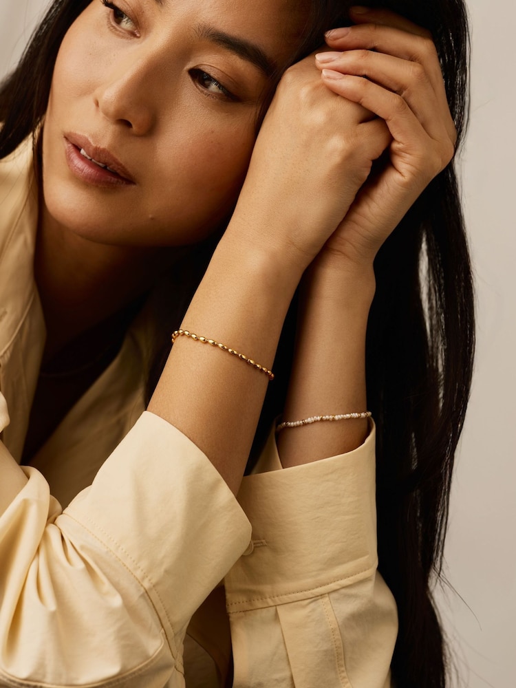 Missoma Gold Tone Molten Olive Chain Bracelet - Image 6 of 6