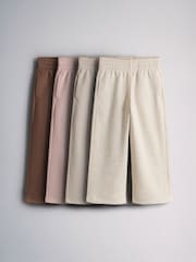The Set 4 Pack Wide Leg Joggers Pink/Cream/Light Brown/Chocolate Brown - Image 1 of 7