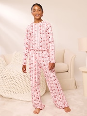 Lipsy Soft Touch Pointelle Lounge Pyjamas Set (5-16yrs) - Image 1 of 5