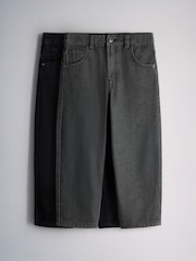 The Set 2 Pack Baggy Fit Jeans Black/Grey - Image 1 of 5