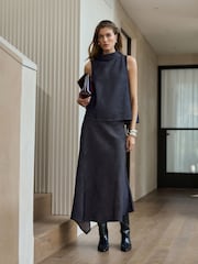 Indigo Blue N.Premium High Neck Sleeveless Top - Image 2 of 8