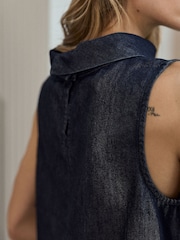 Indigo Blue N.Premium High Neck Sleeveless Top - Image 5 of 8