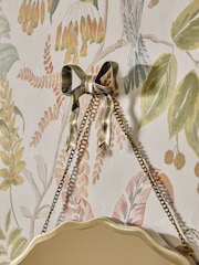 Gold Bow Hanging Round Wall Mirror - Image 2 of 2