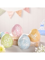 Widdop Multicoloured Pastel Ceramic Egg Ornament - Image 1 of 4