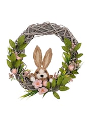 Widdop Brown Bunny & Floral Wreath - Image 1 of 2